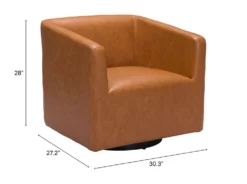 Zuo Modern Brooks Accent Chair Brown - 102049 -Cramer Sales Store 102049 dimensions