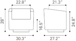 Zuo Modern Brooks Accent Chair Brown - 102049 -Cramer Sales Store 102049 line