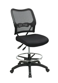 Deluxe Dark Air Grid Back Drafting Chair By Office Star - 13-37N30D