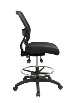 Deluxe Dark Air Grid Back Drafting Chair By Office Star - 13-37N30D -Cramer Sales Store 13 37N30D Side 1