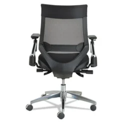 Alera EB-W Pivot Arm Multifunction Mesh Chair, Supports 275 Lb. Black Seat/Back, Aluminum Base ALEEBW4213  -Cramer Sales Store 241979 1