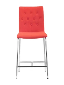 Uppsala Counter Polyester Stool Dining Chair With Silver Frame - 2 Chairs Per Order By ZUO -Cramer Sales Store 300337 3 6e16e80e 66f9 4372 8a55 f3b475b1809e