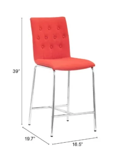 Uppsala Counter Polyester Stool Dining Chair With Silver Frame - 2 Chairs Per Order By ZUO -Cramer Sales Store 300337 dimensions 3e5c71a7 77f1 47aa 9d64 f7a005d7329d