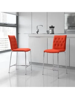 Uppsala Counter Polyester Stool Dining Chair With Silver Frame - 2 Chairs Per Order By ZUO -Cramer Sales Store 300337 lifestyle 1 8273e6cf 0cdb 4c52 9259 e18cdac353cc