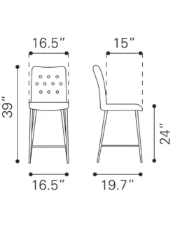 Uppsala Counter Polyester Stool Dining Chair With Silver Frame - 2 Chairs Per Order By ZUO -Cramer Sales Store 300337 line 5fee9329 2015 4290 bff3 1e1cd400e8aa
