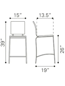 Criss Cross Counter Chair 39"H - 2 Chairs Per Order By ZUO -Cramer Sales Store 333062 line e23b970e f251 4b3f 91b0 3209b041135a