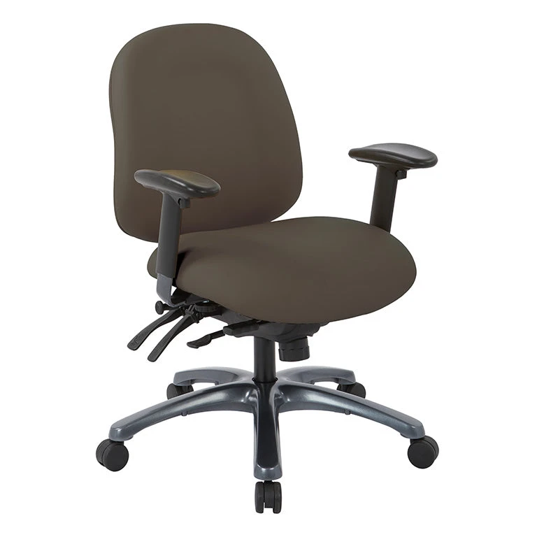 Pro Line II By Office Star Products MULTI-FUNCTION MID BACK CHAIR WITH SEAT SLIDER AND TITANIUM FINISH BASE - 8512 2 Pro Line II By Office Star Products MULTI-FUNCTION MID BACK CHAIR WITH SEAT SLIDER AND TITANIUM FINISH BASE - 8512 - Image 2