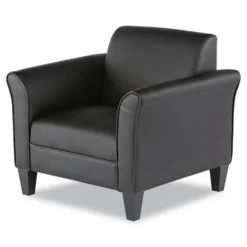 Alera Reception Lounge Series Club Sofa, Black/Black Leather ALERL23LS10B -Cramer Sales Store Alera ALERL23LS10B 4 9fad7459 4a72 4f38 a8df 43ca97ddde25