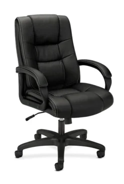 HON Basyx VL131 Executive High-Back Chair, Black Vinyl