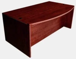 Cherryman Amber Bowfront Desk With Hanging Pedestals