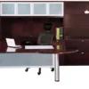 Cherryman Jade Executive "U" Desk W/ Glass Modesty Panel, BBF Ped