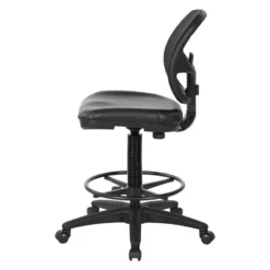 Work Smart Deluxe Screen Back Drafting Chair With Adjustable Footring By Office Star - DC2990V 13 Work Smart Deluxe Screen Back Drafting Chair With Adjustable Footring By Office Star - DC2990V -Cramer Sales Store DC2990V L Side 1