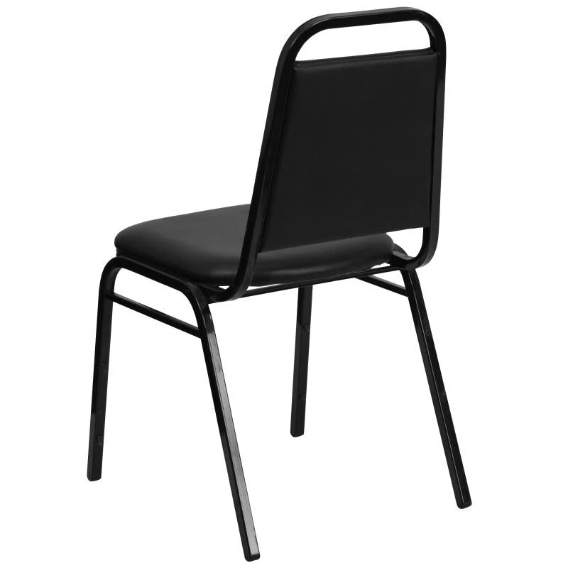 FLASH FURNITURE HERCULES Series Trapezoidal Back Stacking Banquet Chair In Black Vinyl - Black Frame 7 FLASH FURNITURE HERCULES Series Trapezoidal Back Stacking Banquet Chair In Black Vinyl - Black Frame - Image 7