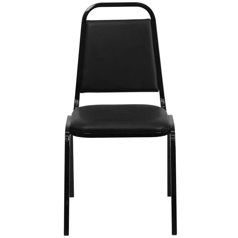 FLASH FURNITURE HERCULES Series Trapezoidal Back Stacking Banquet Chair In Black Vinyl - Black Frame 5 FLASH FURNITURE HERCULES Series Trapezoidal Back Stacking Banquet Chair In Black Vinyl - Black Frame - Image 5