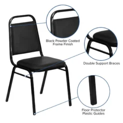 FLASH FURNITURE HERCULES Series Trapezoidal Back Stacking Banquet Chair In Black Vinyl - Black Frame 12 FLASH FURNITURE HERCULES Series Trapezoidal Back Stacking Banquet Chair In Black Vinyl - Black Frame -Cramer Sales Store FD BHF 2 GG inset4