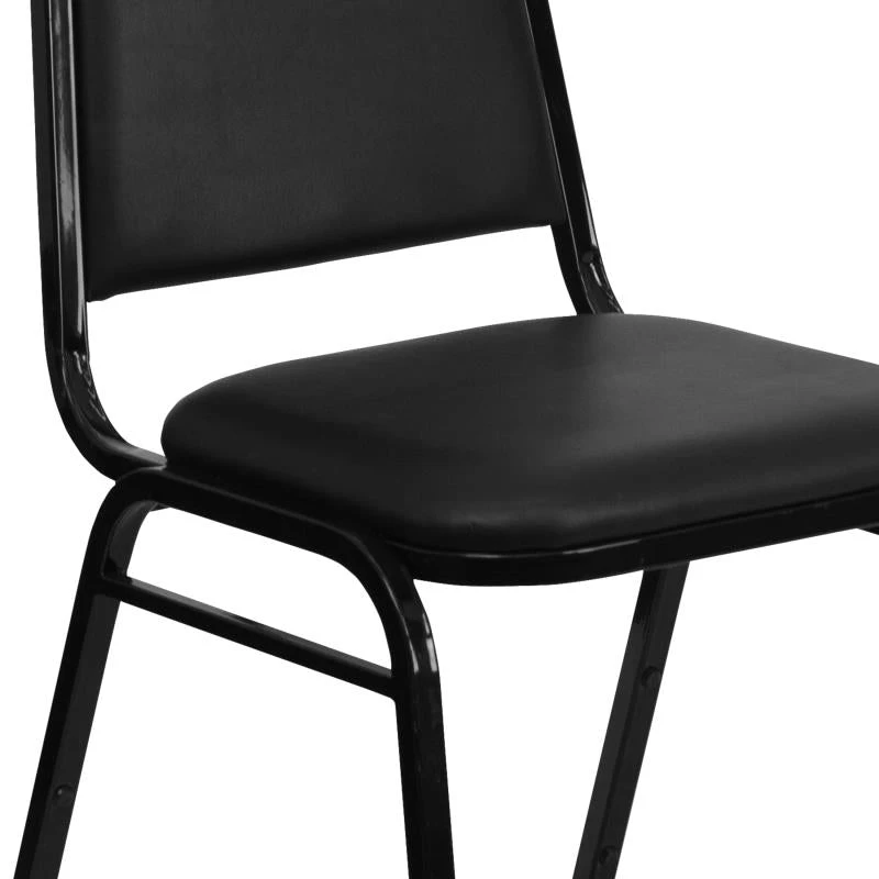 FLASH FURNITURE HERCULES Series Trapezoidal Back Stacking Banquet Chair In Black Vinyl - Black Frame 8 FLASH FURNITURE HERCULES Series Trapezoidal Back Stacking Banquet Chair In Black Vinyl - Black Frame - Image 8