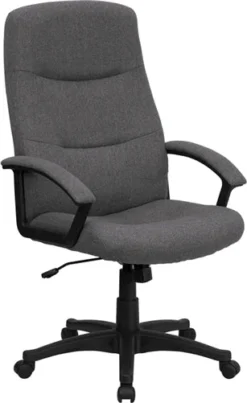FLASH Rochelle High-Back Gray Fabric Executive Swivel Office Chair - BT-134A-GY-GG