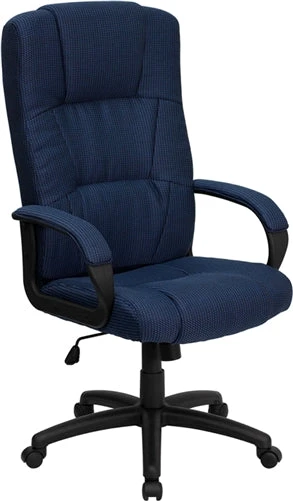 FLASH Rochelle High Back Navy Blue Fabric Executive Swivel Office Chair With Arms - BT-9022-GG 1 FLASH Rochelle High Back Navy Blue Fabric Executive Swivel Office Chair With Arms - BT-9022-GG