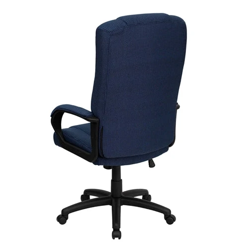 FLASH Rochelle High Back Navy Blue Fabric Executive Swivel Office Chair With Arms - BT-9022-GG 5 FLASH Rochelle High Back Navy Blue Fabric Executive Swivel Office Chair With Arms - BT-9022-GG - Image 5