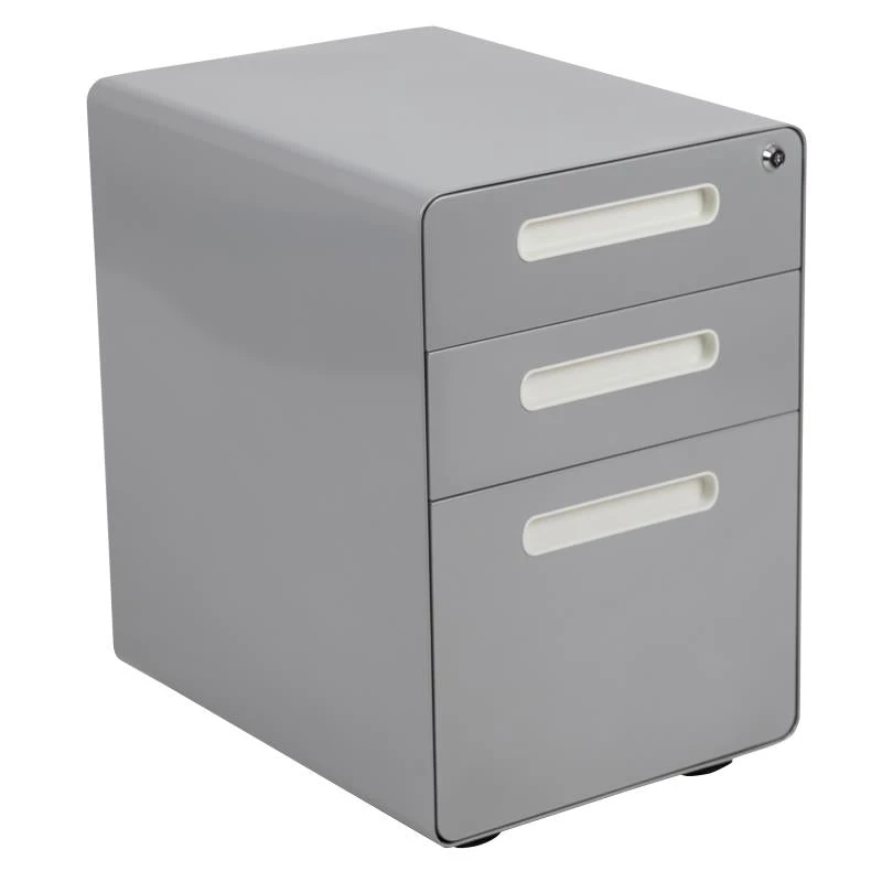 FLASH Wren Ergonomic 3-Drawer Mobile Locking Filing Cabinet With Anti-Tilt Mechanism And Hanging Drawer For Legal & Letter Files 2 FLASH Wren Ergonomic 3-Drawer Mobile Locking Filing Cabinet With Anti-Tilt Mechanism And Hanging Drawer For Legal & Letter Files - Image 2