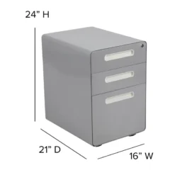 FLASH Wren Ergonomic 3-Drawer Mobile Locking Filing Cabinet With Anti-Tilt Mechanism And Hanging Drawer For Legal & Letter Files 23 FLASH Wren Ergonomic 3-Drawer Mobile Locking Filing Cabinet With Anti-Tilt Mechanism And Hanging Drawer For Legal & Letter Files -Cramer Sales Store HZ AP535 01 GRY GG DIMS