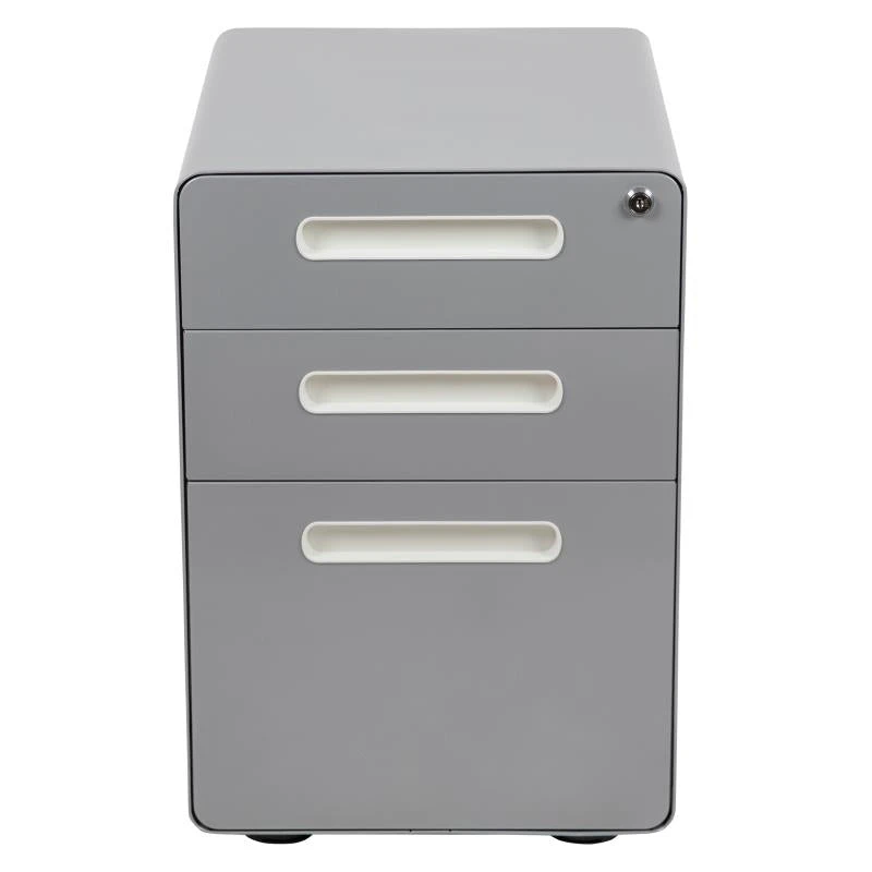 FLASH Wren Ergonomic 3-Drawer Mobile Locking Filing Cabinet With Anti-Tilt Mechanism And Hanging Drawer For Legal & Letter Files 9 FLASH Wren Ergonomic 3-Drawer Mobile Locking Filing Cabinet With Anti-Tilt Mechanism And Hanging Drawer For Legal & Letter Files - Image 9