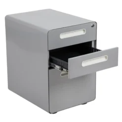 FLASH Wren Ergonomic 3-Drawer Mobile Locking Filing Cabinet With Anti-Tilt Mechanism And Hanging Drawer For Legal & Letter Files 32 FLASH Wren Ergonomic 3-Drawer Mobile Locking Filing Cabinet With Anti-Tilt Mechanism And Hanging Drawer For Legal & Letter Files -Cramer Sales Store HZ AP535 01 GRY GG inset5