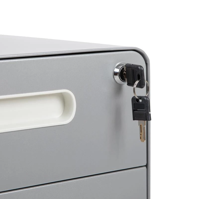FLASH Wren Ergonomic 3-Drawer Mobile Locking Filing Cabinet With Anti-Tilt Mechanism And Hanging Drawer For Legal & Letter Files 6 FLASH Wren Ergonomic 3-Drawer Mobile Locking Filing Cabinet With Anti-Tilt Mechanism And Hanging Drawer For Legal & Letter Files - Image 6