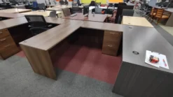 USED Maverick L-Shape African Walnut Desk