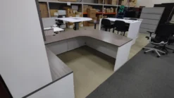 USED Maverick Executive Desk - White/Driftwood Color -Cramer Sales Store IMG 20230117 153254658