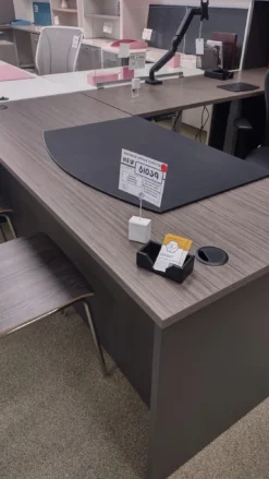 Monterey Desk Shell 30"D X 66"W With Pedestal -Cramer Sales Store IMG 20230426 141418687 HDR