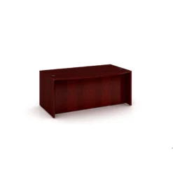 Boss Bow Front Desk Shell, Mahogany 71″W X 36/41″D X 29.5″H