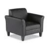 Alera Reception Lounge Series Club Sofa, Black/Black Leather ALERL23LS10B