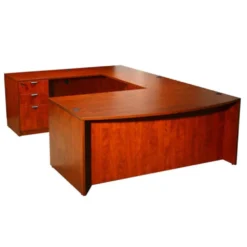 Boss Cherry Bow Front Workstation Desk