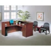 Boss Holland Series 71 Inch Reception L-Shape Corner Desk With File Storage Pedestal, Mahogany