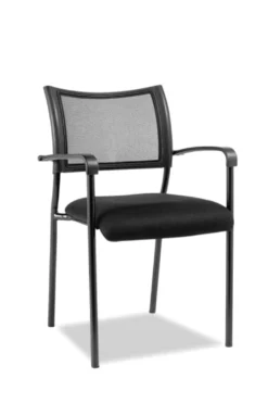 Alera Eikon, Stacking Mesh Guest Chair, Black, 2/Carton ALEEK43ME10B