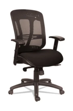 Alera Eon Multifunction Mid-Back Cushioned Mesh Chair, Supports Up To 275 Lb. Black ALEEN4217