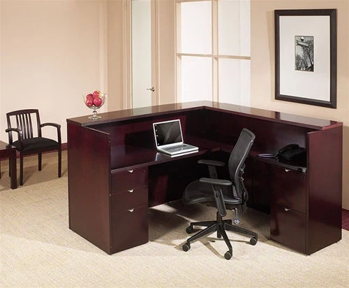 Kenwood Series Mahogany Wood Desk By Office Star 4 Kenwood Series Mahogany Wood Desk By Office Star - Image 4