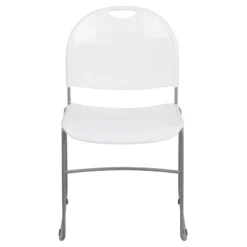 FLASH HERCULES Series 880 Lb. Capacity Black Ultra-Compact Stack Chair With Black Powder Coated Frame - RUT-188-GG -Cramer Sales Store RUT 188 WH GG inset3