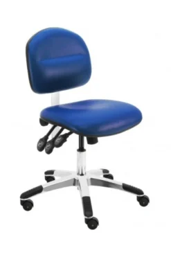 Bench Depot Washington Vinyl ESD Office Desk Ht. Chairs 3 Lever Aluminum Black - WAS-DV-TLC