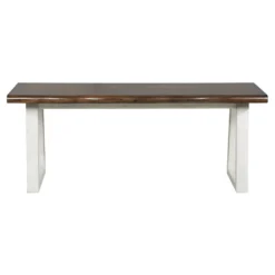 OSP Designs By Office Star Products WESTON BENCH WITH RUSTIC LIVE EDGE TOP - WESB