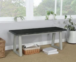 OSP Designs By Office Star Products WESTON BENCH WITH RUSTIC LIVE EDGE TOP - WESB -Cramer Sales Store WESB CHLG Room Set 1