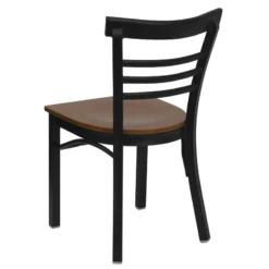 FLASH HERCULES Series Black Three-Slat Ladder Back Metal Restaurant Chair - Wood Seat 9 FLASH HERCULES Series Black Three-Slat Ladder Back Metal Restaurant Chair - Wood Seat -Cramer Sales Store XU DG6Q6B1LAD CHYW GG inset2