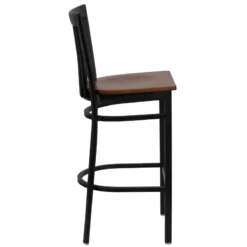 FLASH HERCULES Series Black School House Back Metal Restaurant Barstool - Wood Seat 8 FLASH HERCULES Series Black School House Back Metal Restaurant Barstool - Wood Seat -Cramer Sales Store XU DG6R8BSCH BAR CHYW GG inset1