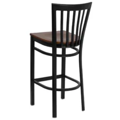 FLASH HERCULES Series Black School House Back Metal Restaurant Barstool - Wood Seat 9 FLASH HERCULES Series Black School House Back Metal Restaurant Barstool - Wood Seat -Cramer Sales Store XU DG6R8BSCH BAR CHYW GG inset2