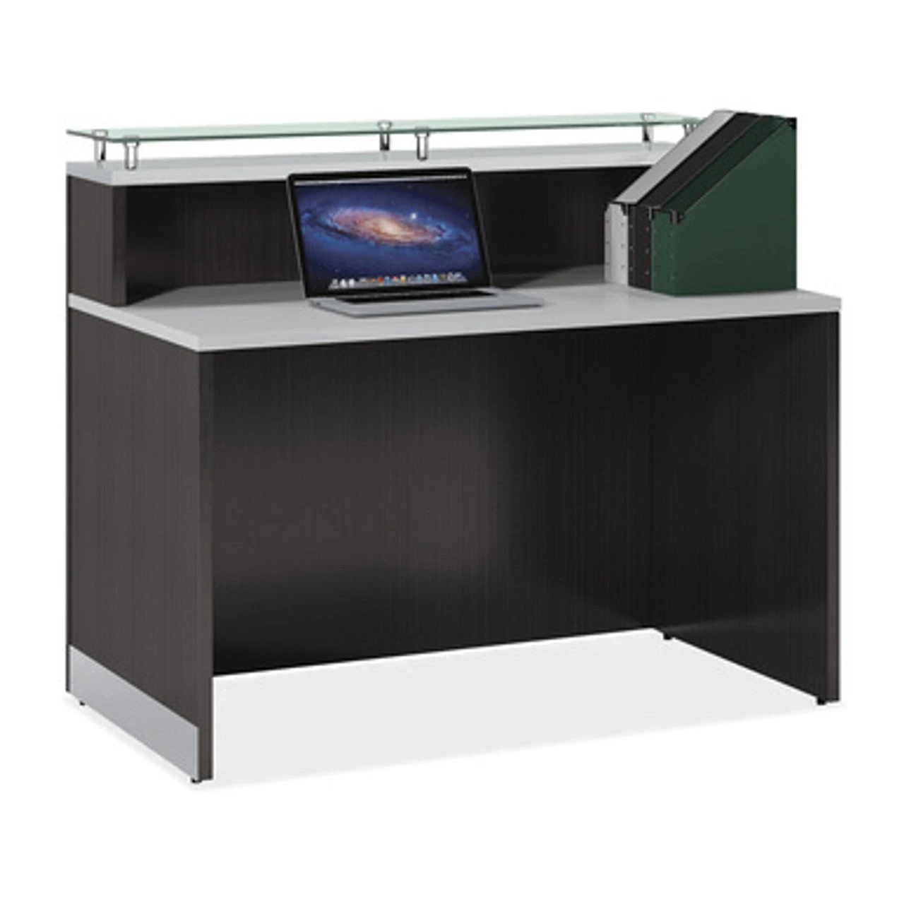 Office Source Cosmo Collection Glass Top Reception Desk - 48"W X 32"D - RCN4731 1 Office Source Cosmo Collection Glass Top Reception Desk - 48"W X 32"D - RCN4731